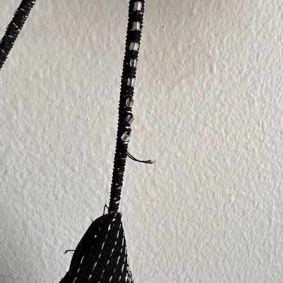 Tiffany Designs 100% Silk Black Beaded Dress Size 4 - Picture 8 of 9